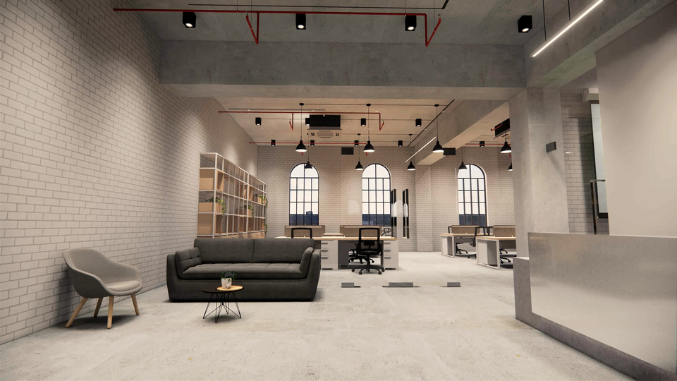 Interior Empty Modern Loft Office open space modern office foota